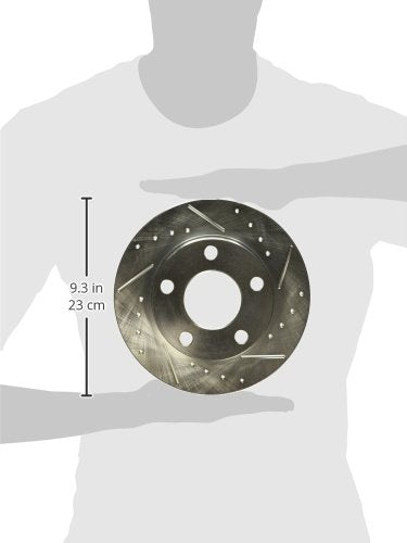 Rear Power Stop EBR429XPR Evolution Drilled & Slotted Rotor Pair For Audi A6 1995-2004, Audi A6 Quattro 1995-1997, Volkswagen Passat 1998-2005 [Model Specific]
