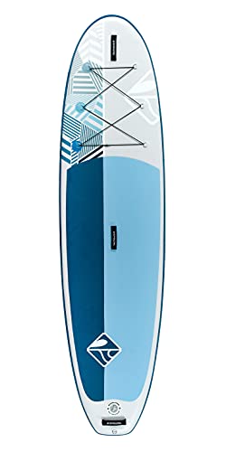 Inflatable Boardworks Lūnr Stand-Up Paddle Board (iSUP) | SUP Package Includes Three Piece Paddle, Carry Bag, Leash, Phone Case and Pump (SUP) Complete Kit | 10’5”, Blue/White