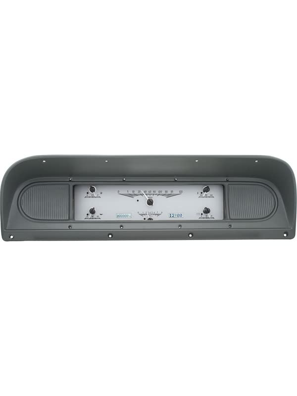 VHX-67F-PU-S-W Dakota Digital Compatible with 1967-72 Ford Pickup Truck VHX Analog Gauge System with Silver Alloy style and White Backlighting