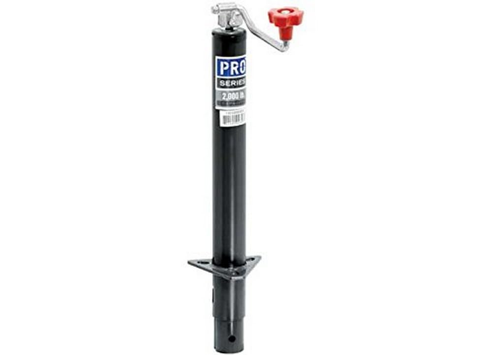 Pro Series Reese 1401000303 Round Trailer Jack, A-Frame, 2,000 lbs. Lift Capacity, Topwind, Bolt-On, 15 Inch Travel