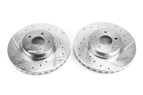 Power Stop EBR1627XPR Performance Front Drilled, Slotted & Plated Brake Rotor Pair For Mercedes C, Mercedes C350, Mercedes E250, Mercedes E350, Mercedes [Model Specific]