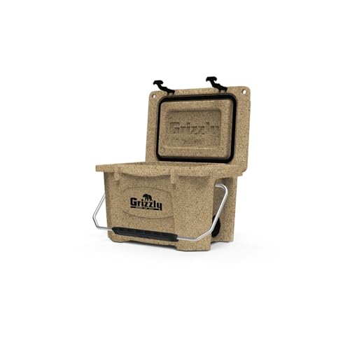 20 Cooler Grizzly | 20 qt Ice Chest Durable Rotomolded Insulated | Made in USA | Warranty for Life | For Beach Boat Camping Fishing Hunting | G20 | Sandstone