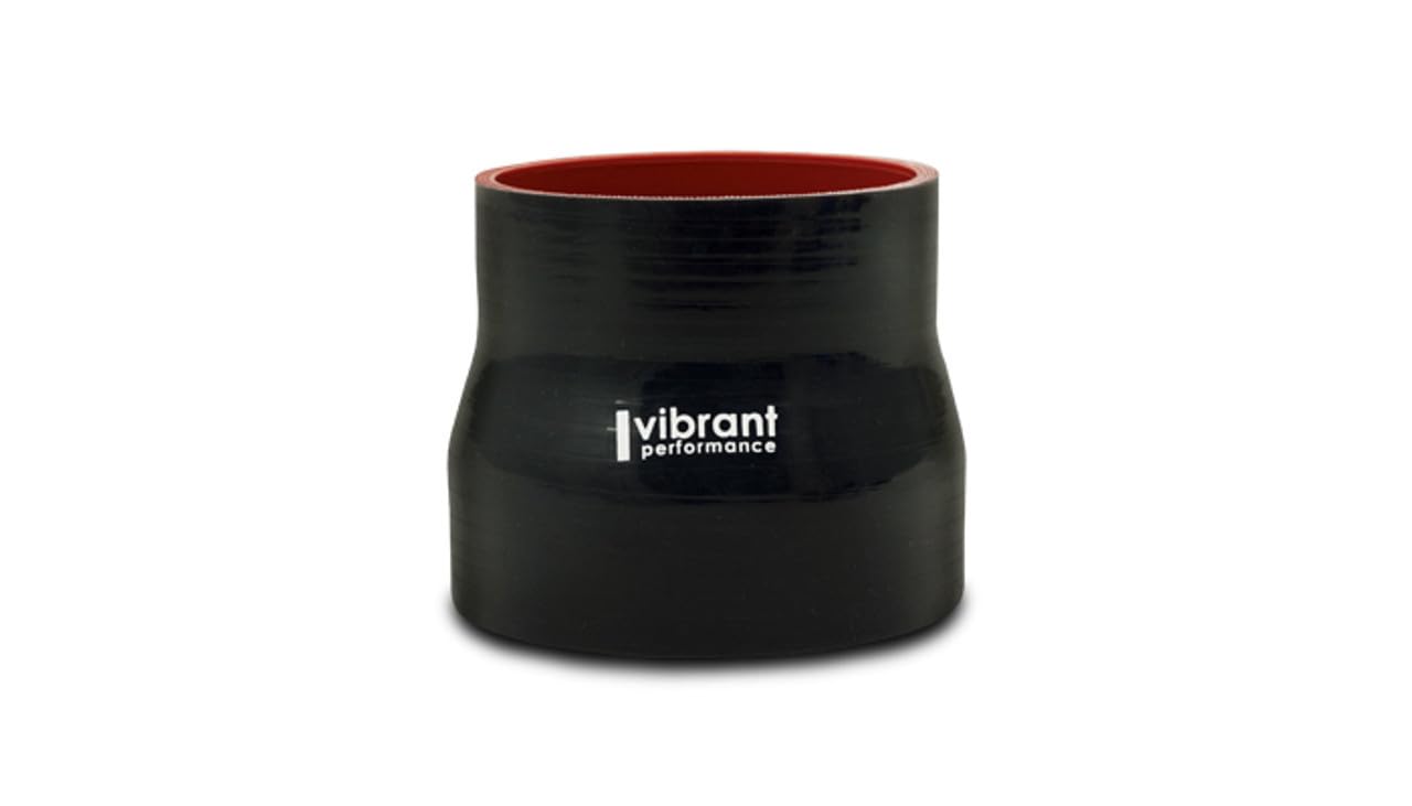 Vibrant Coupler Tubing, Straight, Reducer, 0.200 in Thick Wall, 3 in Inlet, 4-1/2 in Outlet, 3 in Long, Silicone, Black, Each