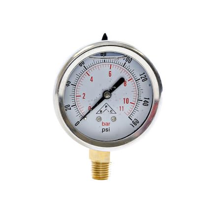 Buyers Products Multi Purpose hpgs4 Pressure Gauge Silicone Filled, Stem Mount, 0 4, 000 Psi