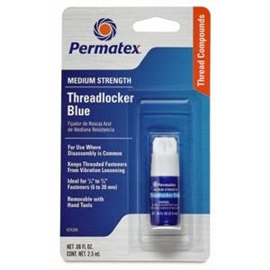 24206 Itw Global Brands Threadlocker Blue, Medium-Strength, 2.5-mL Bottle - Quantity 6