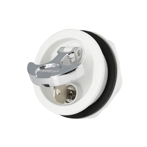 S-0226WC Whitecap T-Handle Latch with Keyed Lock - White-Chrome Plated