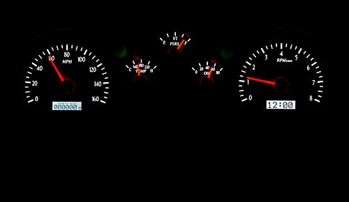 Dakota Digital VHX-82C-CAM-S-W Analog Dash Gauge System Compatible with 1982-89 Chevy Camaro Silver Alloy White Backlighting