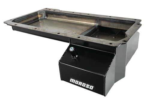 Moroso Front Sump Swap Oil Pan 20146 in Steel, Fits GM LS Engines, Use with Remote Oil Filter