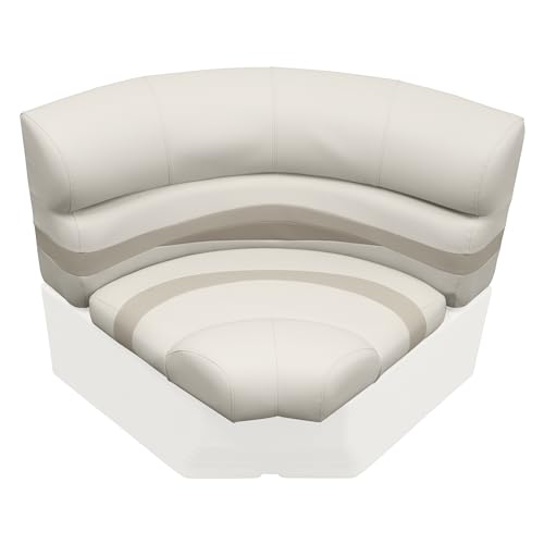 Wise Premier Series BM11002-1066 32" Bow Radius Corner Pontoon Seat Cushion Set, Stone/Mocha Java/Khaki