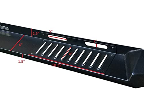 Heavy Duty Black Horse ARMOUR Steel Running Boards Black Compatible with 2022-2024 Ford Maverick-AR-F1179