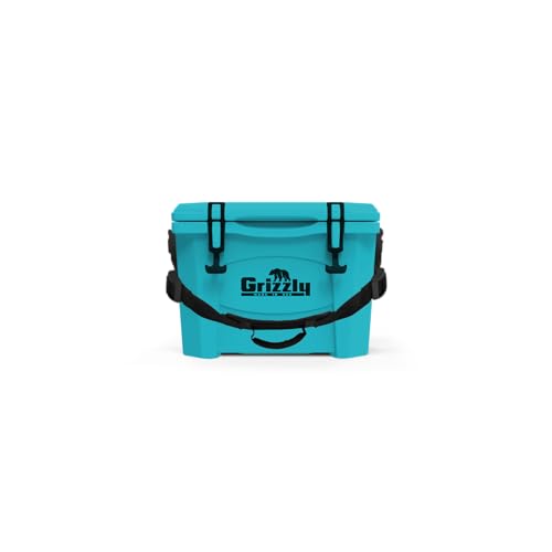 15 Cooler Grizzly | 15 qt Ice Chest Durable Rotomolded Insulated | Made in USA | Warranty for Life | For Beach Boat Camping Fishing Hunting | G15 | Teal