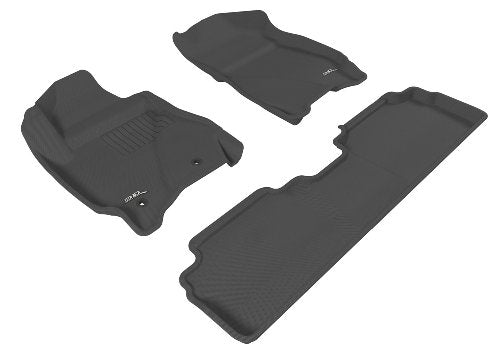 Complete Set 3D MAXpider Custom Fit All-Weather Floor Mat for Select Ford Escape Models - Kagu Rubber (Black)