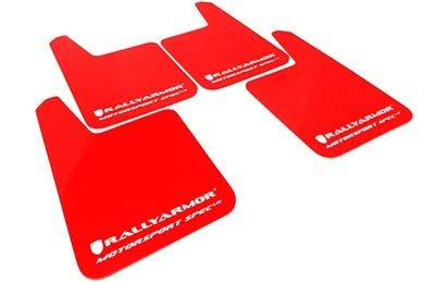 Rally Armor Universal MSpec Mud flap White logo MF20-MSUR-BK/WH
