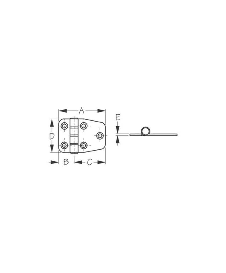 Door Hinge Sea Dog Shrt Side #8 1PR/CD