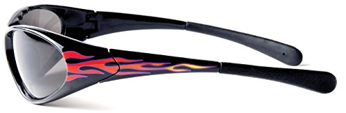 Black Frame Design Engineering with Red Flame Sunglasses