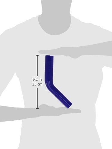 HPS Silicone High Temperature HTSER45-075-100-BLUE 4-ply Reinforced 45 degree Elbow Reducer Coupler Hose, 100 PSI Maximum Pressure, 4" Leg Length on each side, 3/4" > 1" ID, Blue