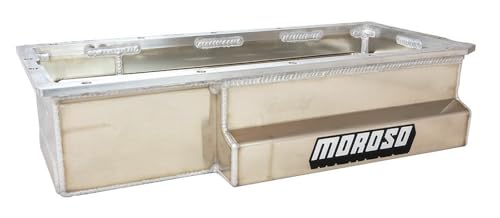 Moroso Aluminum Drag Race Oil Pan 20399, Fits Noonan 4.9" Bore Space Hemi, 16AN Ext Fitting, 6.5" Depth