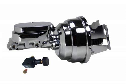 8 Inch LEED BRAKES Dual Power Booster, 1-1/8 Inch Bore Master With Adjustable Proportioning Valve (Chrome)