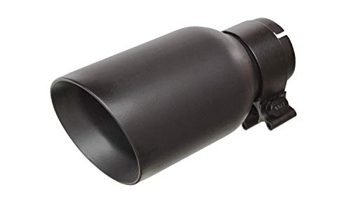 GRT21248FB Go Rhino 8" Textured Black Powder Coated Stainless Steel Exhaust Tip - 2.5" ID, 4"OD