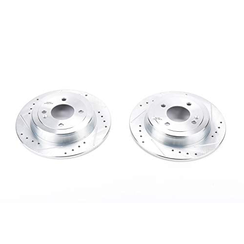 Power Stop Rear JBR1565XPR Drilled & Slotted Evolution Rotor Pair For Hyundai Accent 2012-2022 | Kia Rio 2012-2021/Hyundai Accent 2012-2022 | Kia Rio 2012-2021 [Vehicle Specific]