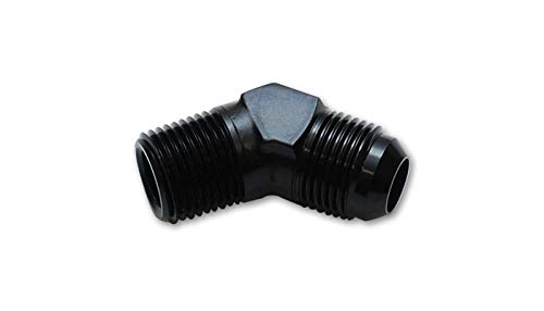 Fitting, Vibrant Power 10165 Adapter, 45 degree, Male -8 AN to Male 3/4 in. NPT, Aluminum, Black Anodized, each