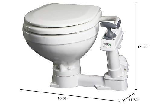 Aqua Toilet Compact Manual - Johnson Pumps, 13-9/16" H x 17-11/16" W x 16-11/16" D