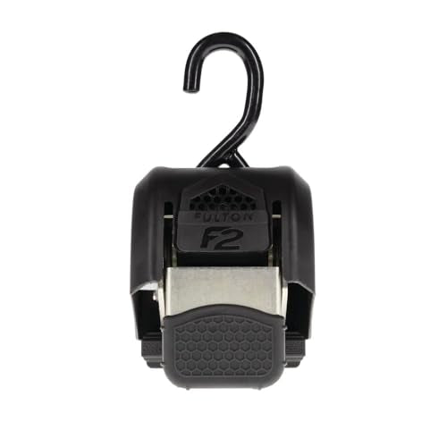 Fulton F2 Retractable Transom Tie Downs, 2 Inch x 43 Inch, 500 lbs. Capacity, Stainless Steel (2 Pack)