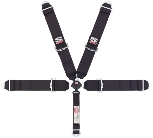 L&L Harness Simpson Racing 29110BKHR1X - Camlock (Rotary) - SFI 16.1-55" Long - 5-Point - Pull Down - Bolt-in - Black