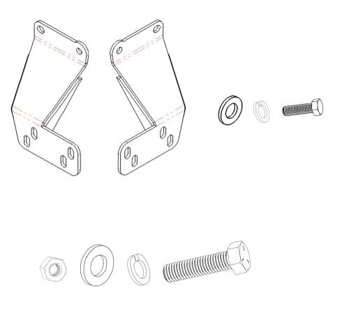 Mounting Bracket Kit Go Rhino for RC4 Bull Bar or RC3 Skid Plate | Mild Steel, Textured Black | 562970TK | Fits 2019-2021 Chevrolet Silverado 1500; 2022 Chevrolet Silverado 1500 LTD
