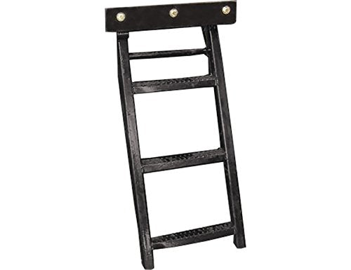 3-Rung Buyers Products RS3 Black Retractable Truck Step, 17.38 x 35 Inch, Non-Slip Treads, 14 Inch Bolt Center, L-Shaped Bracket, Folds Away, 500 lb Capacity, Easy Install