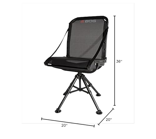 360 Chair BOG Nucleus with Lightweight Aluminum Frame, Heavy Duty Textilene Fabric, Collapsible, 360 Degrees of Adjustable Pivoting Seat, and 4 Extendable Legs for Hunting, Shooting, and Outdoors