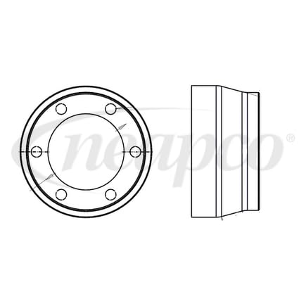 NPS-06-2310-1X Neapco 95 Mm to 102.5 Mm Adaptor