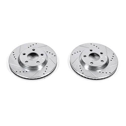 Power Stop Front AR8299XPR Rotor Pair Drilled & Slotted For Buick LeSa, Buick Park Ave, Cadillac DeVi, Chevrolet Imp, Chevrolet Monte Ca, Pontiac Bonnev [Model Specific]