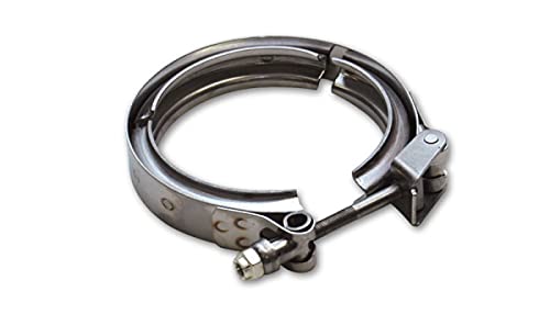 V-Band style Vibrant Power 19861C Clamp, fits Garrett GTX2860R and GTX2867R Turbine Inlet Flange, use with Vibrant Flange P/N 19861, Stainless Steel, Natural, each
