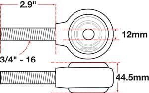 XAXIS Rod End Ball Joint Specialty Products Company (15792) Vehicle Specific Item