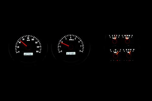 1968 Chevy Camaro Compatible w/Console Gauges VHX System-Silver Alloy Style Face w/White Display