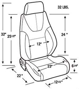 Black Velour ProCar by Scat 80-1200-61L Elite Lumbar Recliner Left Seat