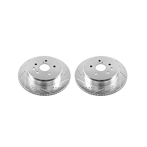 Power Stop Rear JBR1570XPR Drilled and Slotted Rotor Pair For GS200t, GS300, GS350, GS450h, IS200t, IS300, IS350, RC200t, RC300, RC350 [Model Specific]