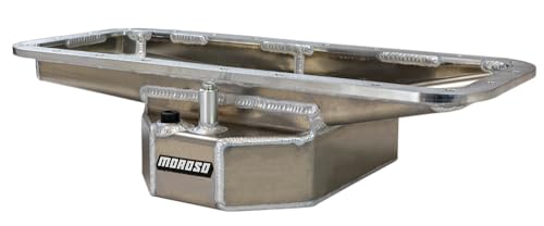 Moroso Center Sump 20763 Aluminum Oil Pan, Fits Chrysler Mopar 426 Hemi, 5.5" Depth, Use w/External Pump