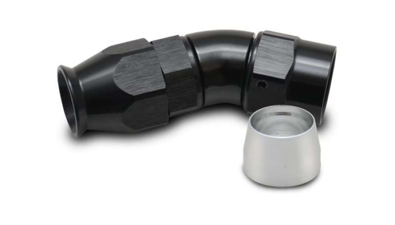 28312 Vibrant Power Fitting, Hose End, Full Flow, PTFE, 30 Degree, Reusable, 12AN Hose, 12AN Female Thread, Aluminum, Black Anodized, use with Vibrant 18000 series PTFE Lined Flex Hose, each