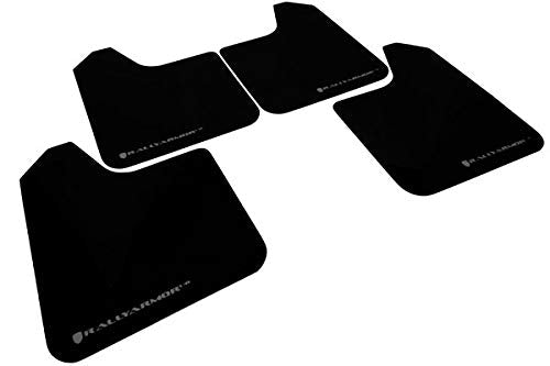 Mud Flap Rally Armor MF9-UR-BLK/SIL Black, Silver with Logo (2004-2009 Mazda3/Speed 3 UR), 1 Pack