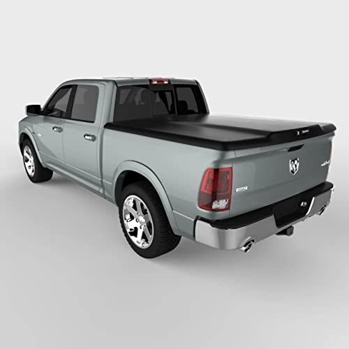 UnderCover Elite LX RealTruck One-Piece Truck Bed Tonneau Cover | UC3088L-PX8 | Fits 2009 - 2019 Dodge Ram 1500 Std/Quad/Mega (PX8 - Black) 5' 7" Bed (67.4")