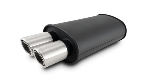 Flat Black Oval Muffler Vibrant Performance 12310 2.5in Inlet