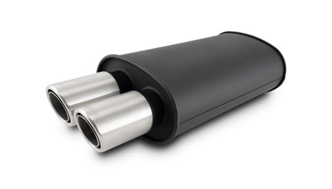 Flat Black Oval Muffler 3in Inlet Vibrant Performance 12311 Streetpower