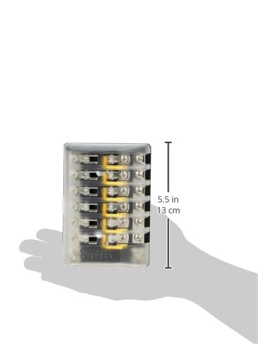 Fuse Block Blue Sea Systems AGC 6-CIR W/Ground , 3.5'' x 5.0''