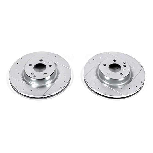 Power Stop Front EBR1248XPR Evolution Drilled & Slotted Rotor Pair For Mercedes-Benz CLS, Mercedes-Benz CLS550, Mercedes-Benz E550, Mercedes-Benz GLK250, Mercedes-Benz GLK350 [Model Specific]