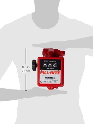Fill-Rite 5-20 GPM 806C Gravity Meter with Strainer, Aluminum, Fuel Transfer Gallon Meter, 1" Ports
