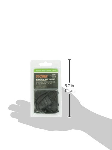 CURT 58761 4-Pin Flat Vehicle and Trailer-Side Wiring Harness Dust Covers, 2-Pack