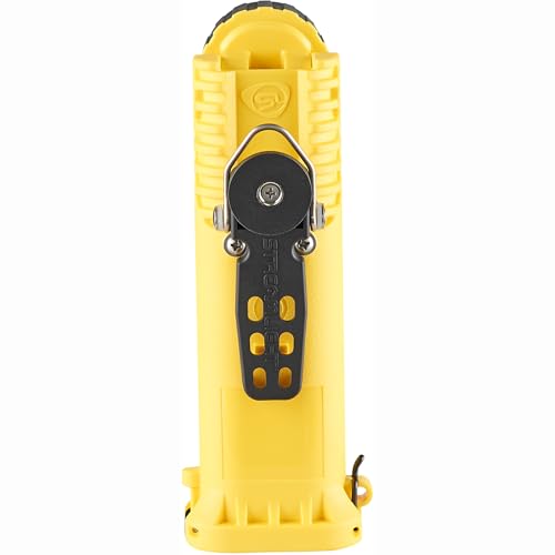 Streamlight Survivor 91831 Pivot 325-Lumen Right Angle Articulating Dual Beam Rechargeable Flashlight with 120V/100V AC/12V DC, Magnet and Clip, Yellow