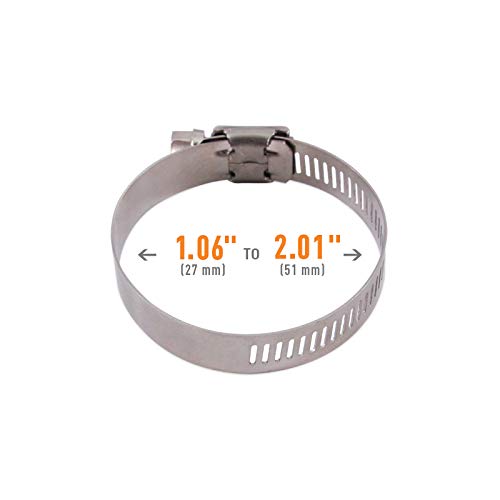 MMCLAMP-WG-51HT Mishimoto High-Torque Worm Gear Clamp, 1.06"-2.01" (27mm-51mm), Pack of 10